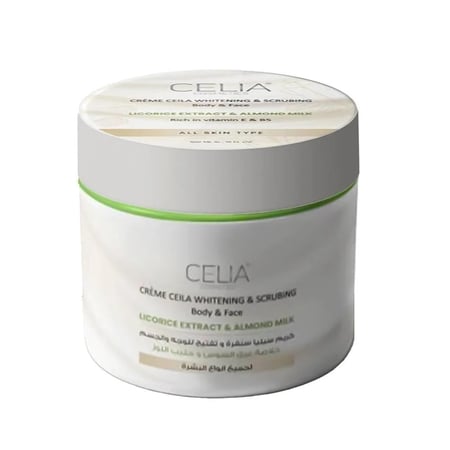 سيليا كريم صنفرة للوجه والجسم بخلاصة عرق السوس وحليب اللوز