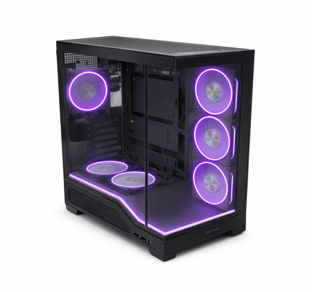 كيس PC قيمنق اسود زجاج جانبي RGB