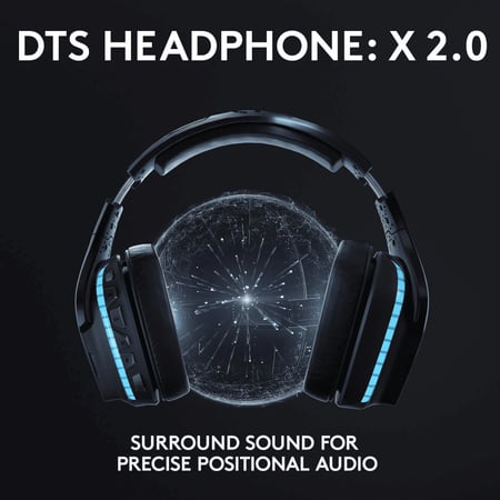 سماعات سلكية (مستخدم) للالعاب لوجيتك G635 رأس للألعاب rf الرأس لايت سينك بصوت محيطي للالعاب على الكمبيوتر من أسود Logitech G635