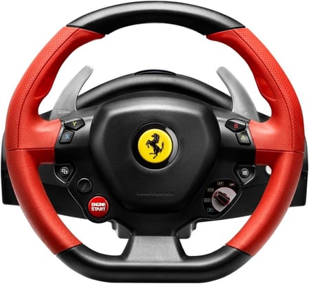 عجلة قيادة دركسون ودواسات (مستخدم) من ثرست ماستر تصميم فيراري Thrustmaster Ferrari 458 Spider Racing Wheel PS4 - Black