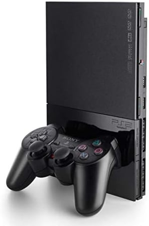 بلايستيشن 2 سليم (مستخدم) إصدار المملكة العربية السعودية 64 جيجا بايت، من سوني، اسود، - Sony PlayStation 2 64GB PS2 SLIM