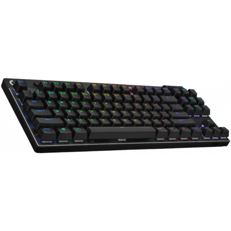 كيبورد الألعاب اللاسلكية (مستخدم) Logitech G PRO X TKL LIGHTSPEED، تصميم محمول للغاية بدون مفتاح، إضاءة خلفية Lightsync RGB، أغطية مفاتيح PBT، مفاتيح تعمل باللمس (GX Brown)، BT/USB، تخطيط US INTL، أسود