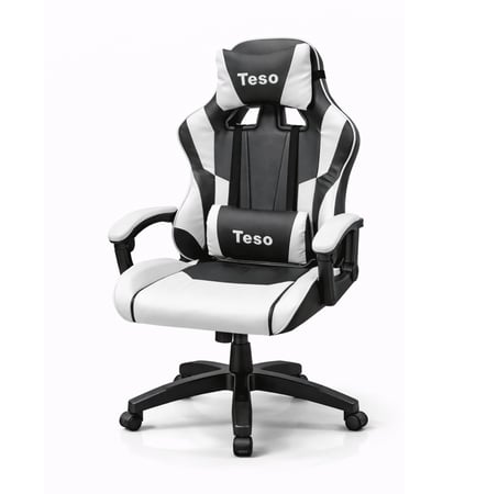 كرسي قيمنق Teso الأبيض والأسود