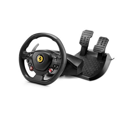 عجلة قيادة دركسون ودواسات (مستخدم) من ثرست ماستر تصميم فيراري WHEEL Thrustmaster T80 Ferrari 488 GTB Edition Racing Wheel PS4 - Black