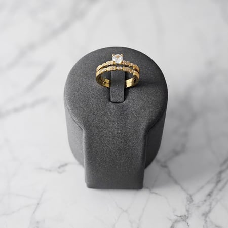 خاتم زركون توينز ذهبي