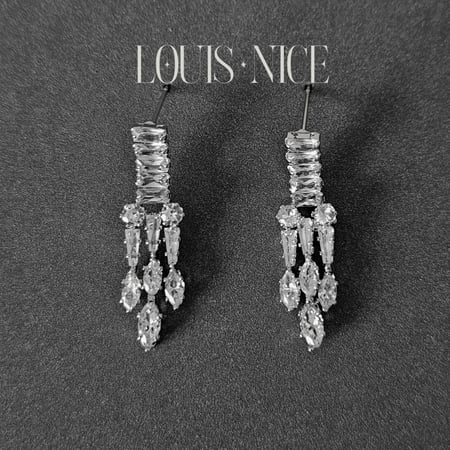 طقم زركون فضي