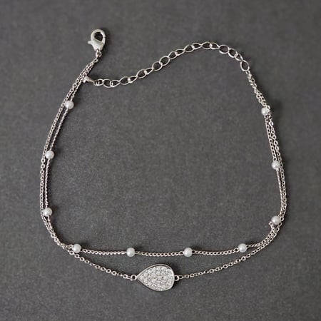 خلخال زركون فضي