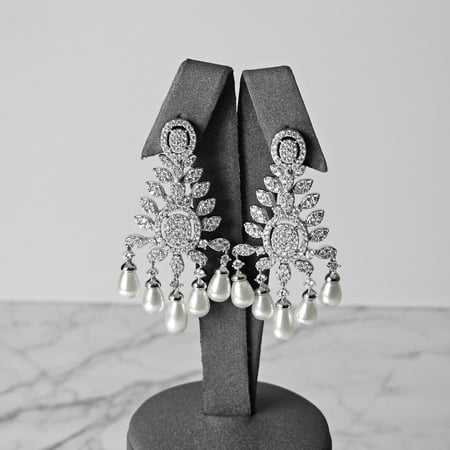 حلق سهرة زركون فضي