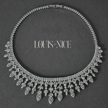 طقم زركون فضي