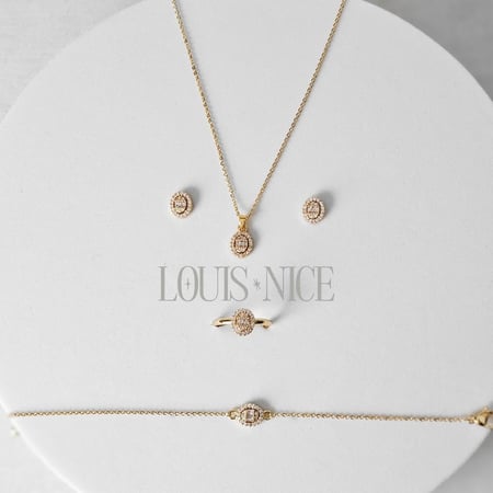 طقم زركون اطفال ذهبي