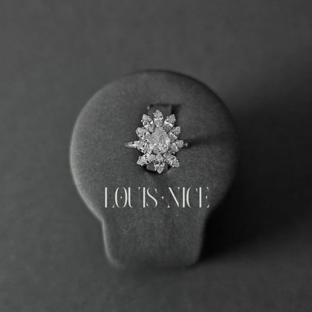 طقم زركون فضي