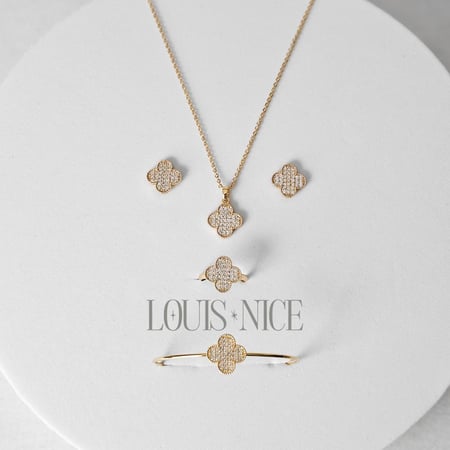 طقم زركون اطفال ذهبي