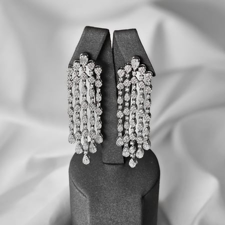 فضي ذهبي فاخر دقة الالماس زراكون حلق سهرات اكسسوارات اطقم اساور