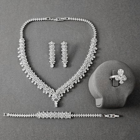 فضي ذهبي فاخر دقة الالماس زراكون خواتم خاتم اكسسوارات اطقم اساور