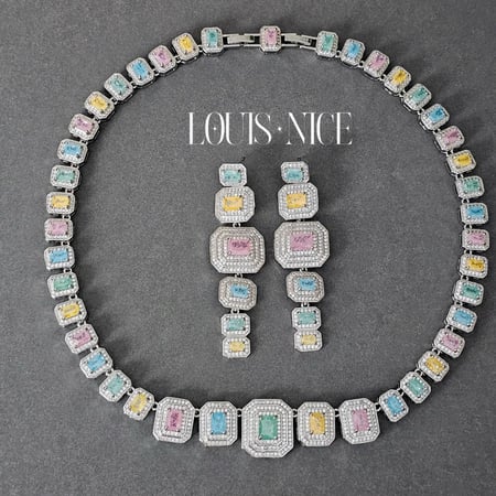 طقم زركون سلسال مع الحلق