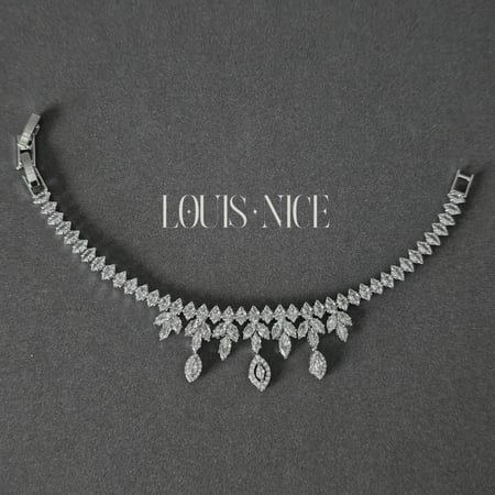 طقم زركون فضي