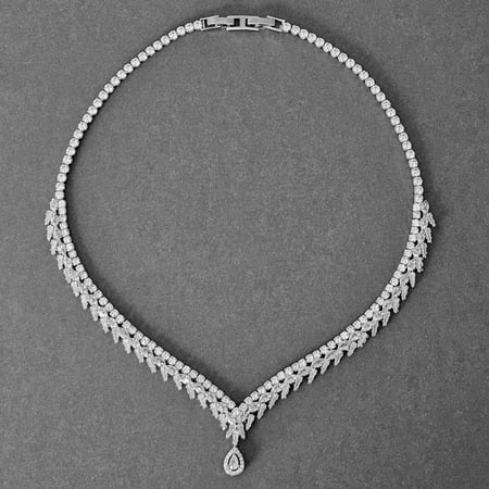 طقم زركون فضي