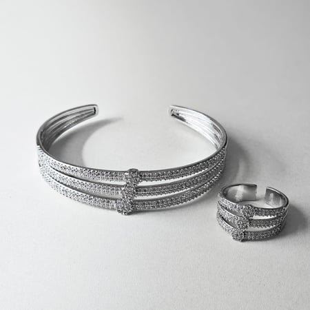 اسوارة مع خاتم زركون فضي