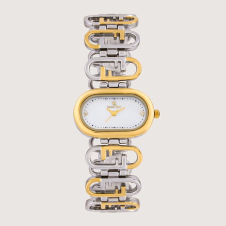 ساعة نسائية انيقة باللون الفضي والذهبي