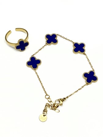 سلسال مع حلق فان كليف ازرق