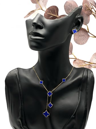 سلسال مع حلق فان كليف ازرق