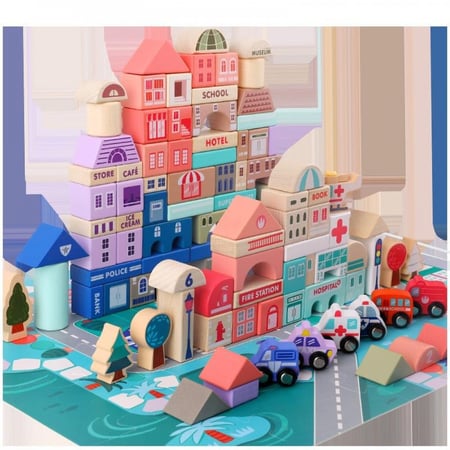 مكعبات خشبية ملونة