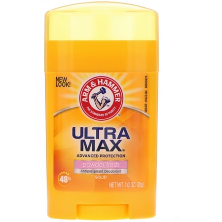 Arm & Hammer, UltraMax، مزيل رائحة عرق صلب مانع للتعرق، للسيدات، انتعاش البودرة، (28 جم)