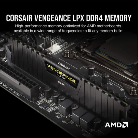 رام CORSAIR VENGEANCE LPX BLACK 32GB 3600MHz – أداء فائق لعشاق الأداء العالي