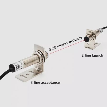 مفتاح مستشعر شعاع الليزر التبديل الكهروضوئي E3F-20L / 20C1 مستشعر الأشعة تحت الحمراء npn التبديل 20 متر مستشعر الليزر