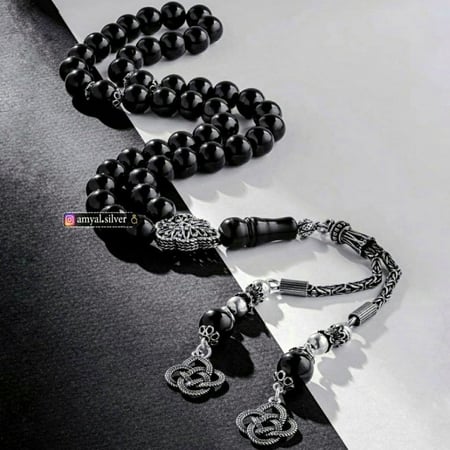 سبحة راقية من أحجار الألتو والفضة الخالصة