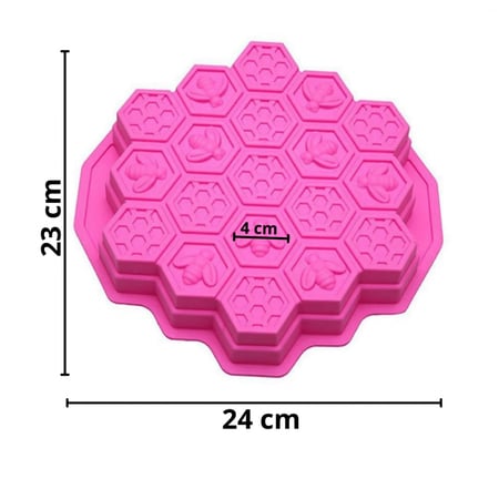 سيليكون كيك / قالب نحل / قالب عسل النحل / قوالب صنع صابون ( قطعه واحده)  لون زهري