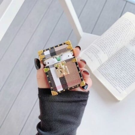 صندوق فاخر لحفظ علبة سماعات  Apple Airpods 1/2