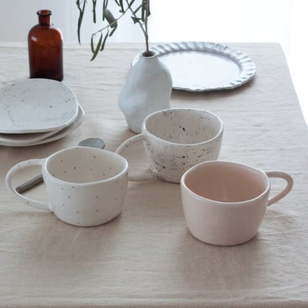 كوب سيراميك بتصميم فريد Speckled White