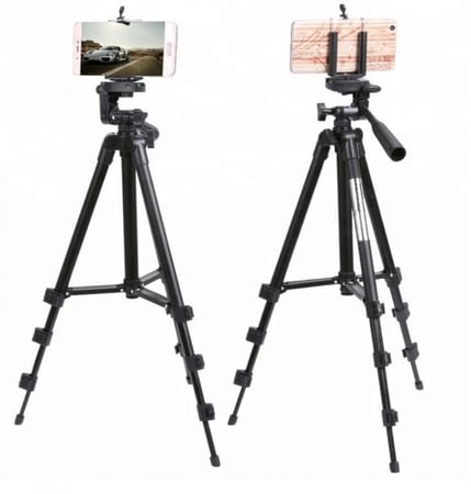 تريبود ثلاثي الارجل بطول 106 سم وقاعدة أضافية للهاتف الجوال مقاس 4-6 أنش