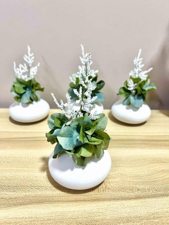 فازات ميني ورد اخضر ولافندر ابيض