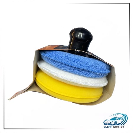 طقم اسفنج تلميع مع مقبض - سافي واكس