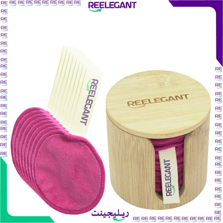 وسادات ريليجينت لإزالةالمكياج القابلة لإعادة الاستخدام قطن تجميل 18 وسادة مع حقيبة غسيل ناعمة لجميع أنواع البشرة قطن بامبو لتنظيف الوجه