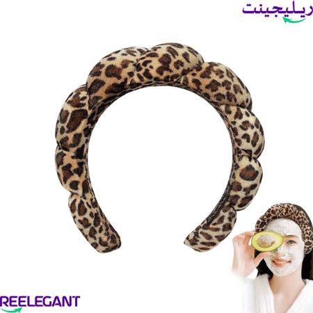 طوق شعر للرفع الشعر وقت وضع الميك اب والعنايه بالبشره بتصميم نمري