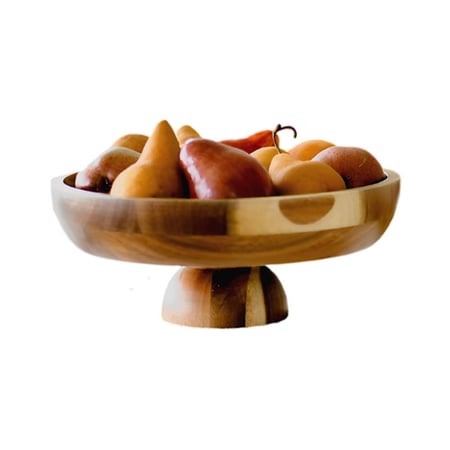 صحن فواكه بقاعدة خشبي
