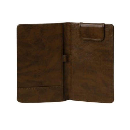 ملف فاتورة جلد بني 23*13 سم