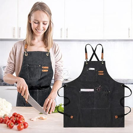 مريلة قماش مع جيوب من شيف براند