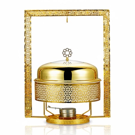 سخان بوفية ذهبي زخرفة غطاء تعليق