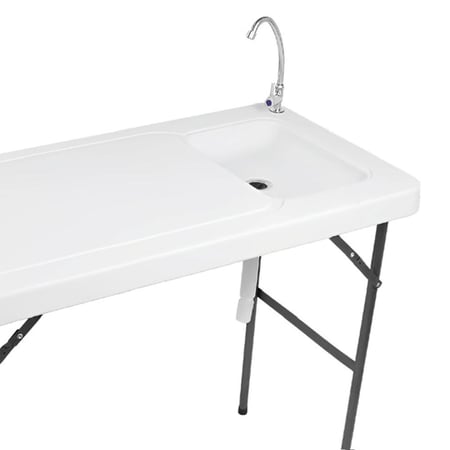 طاولة بلاستك مع حوض غسيل 115x60x85.5 سم