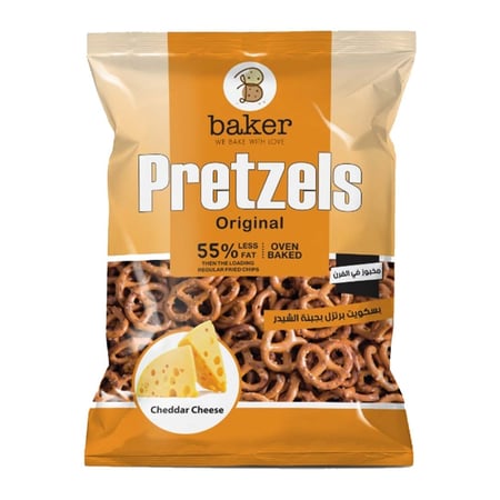بيكر بسكويت بريتزل بجبنة شيدر 250جم