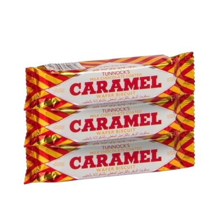 3 حبات تونوكس بسكويت ويفر بالكراميل