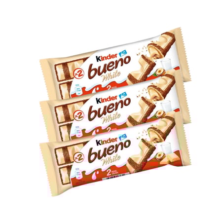 3 حبات كيندر بوينو اقز بكريمة البندق والشوكلا البيضاء 90 جم