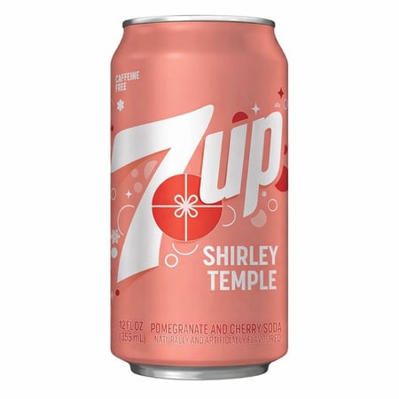 مشروب سفن اب شيرلي تمبل بنكهة الرمان والكرز 355 مل  7UP Shirley Temple Pomegranate & Cherry Soda