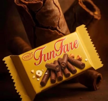 فيجو فان فير – رولات بسكويت محشوة بكريمة البندق والشوكولاتة