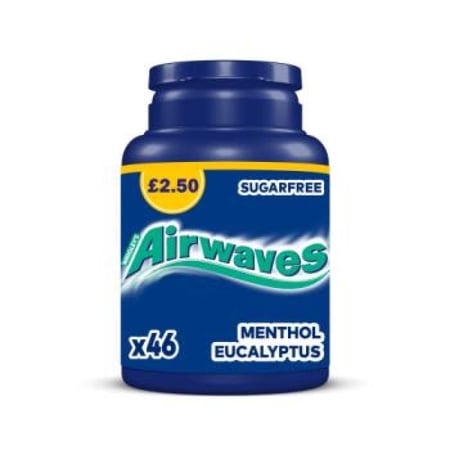 علكة ايرويفز خالية من السكر بنكهة المنثول والاوكالبتوس – Airwaves Sugar Free Menthol Eucalyptus Gum x46l Eucalyptus Gum x46