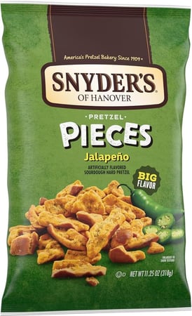 بسكويت بريتزل سنايدر قطع بنكهة الهالبينو – Snyder’s Pretzel Pieces Jalapeño